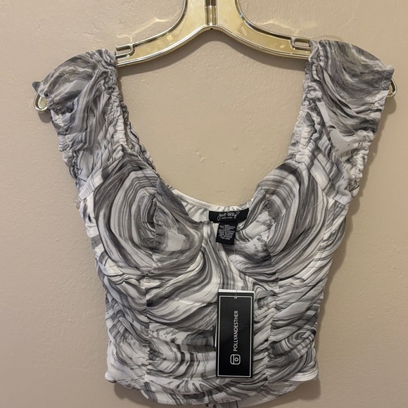 Patterned Swirl Bodysuit - Black and White - Picture 1 of 2